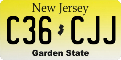 NJ license plate C36CJJ
