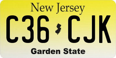 NJ license plate C36CJK