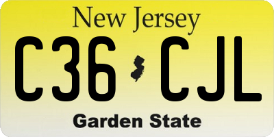 NJ license plate C36CJL