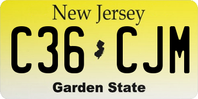 NJ license plate C36CJM