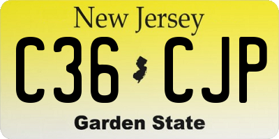 NJ license plate C36CJP