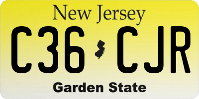 NJ license plate C36CJR