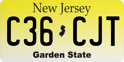 NJ license plate C36CJT