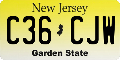 NJ license plate C36CJW