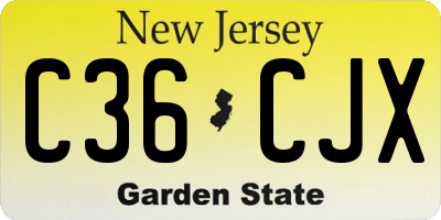 NJ license plate C36CJX