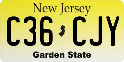 NJ license plate C36CJY