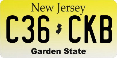 NJ license plate C36CKB
