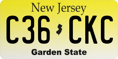 NJ license plate C36CKC