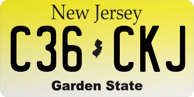 NJ license plate C36CKJ
