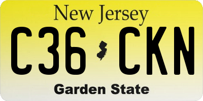 NJ license plate C36CKN