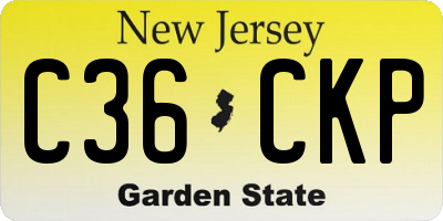 NJ license plate C36CKP