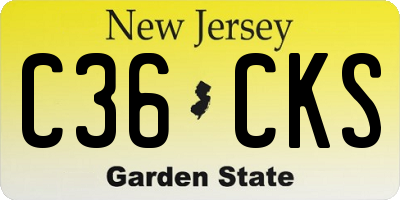 NJ license plate C36CKS