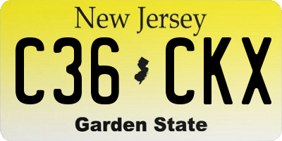 NJ license plate C36CKX