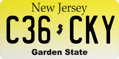 NJ license plate C36CKY