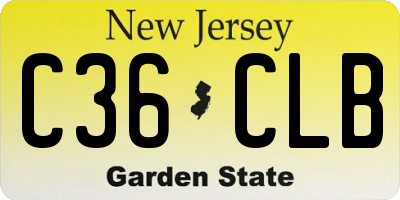 NJ license plate C36CLB
