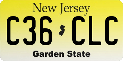 NJ license plate C36CLC