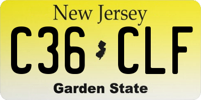 NJ license plate C36CLF