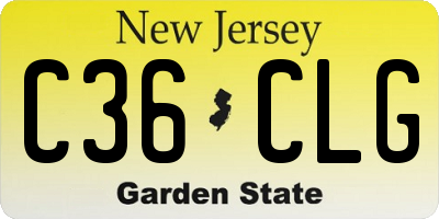 NJ license plate C36CLG