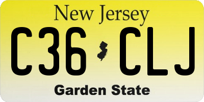 NJ license plate C36CLJ