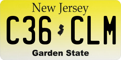 NJ license plate C36CLM