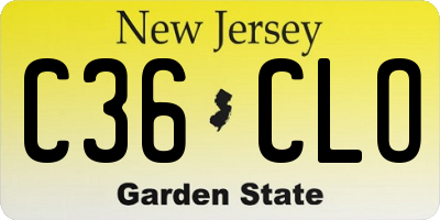 NJ license plate C36CLO