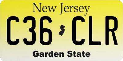 NJ license plate C36CLR