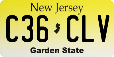NJ license plate C36CLV