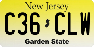 NJ license plate C36CLW