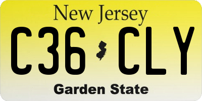 NJ license plate C36CLY