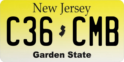 NJ license plate C36CMB