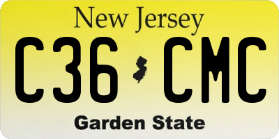 NJ license plate C36CMC