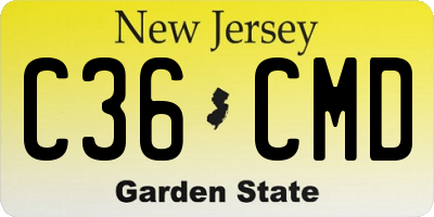 NJ license plate C36CMD