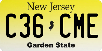 NJ license plate C36CME