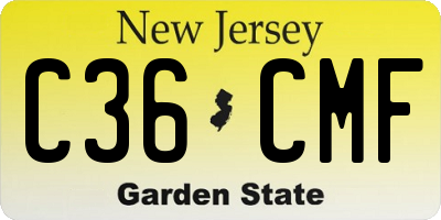 NJ license plate C36CMF