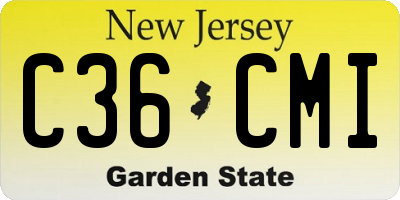 NJ license plate C36CMI