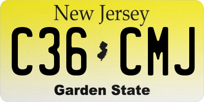 NJ license plate C36CMJ