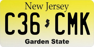 NJ license plate C36CMK