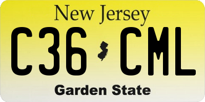 NJ license plate C36CML