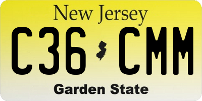 NJ license plate C36CMM