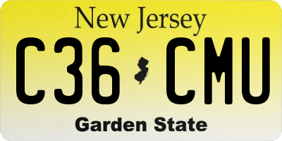 NJ license plate C36CMU