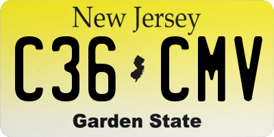 NJ license plate C36CMV