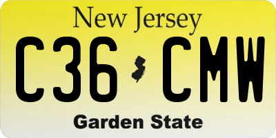 NJ license plate C36CMW