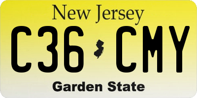 NJ license plate C36CMY