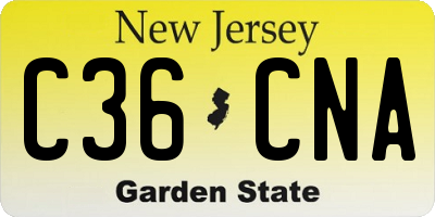 NJ license plate C36CNA