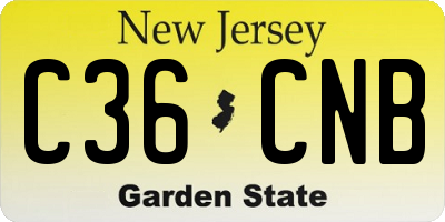 NJ license plate C36CNB