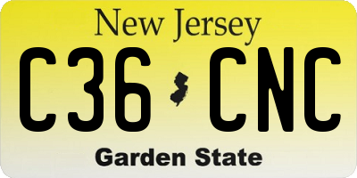 NJ license plate C36CNC