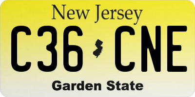 NJ license plate C36CNE