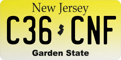 NJ license plate C36CNF