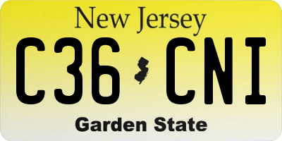 NJ license plate C36CNI