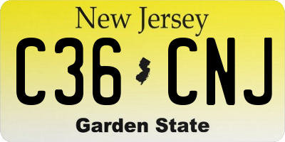 NJ license plate C36CNJ